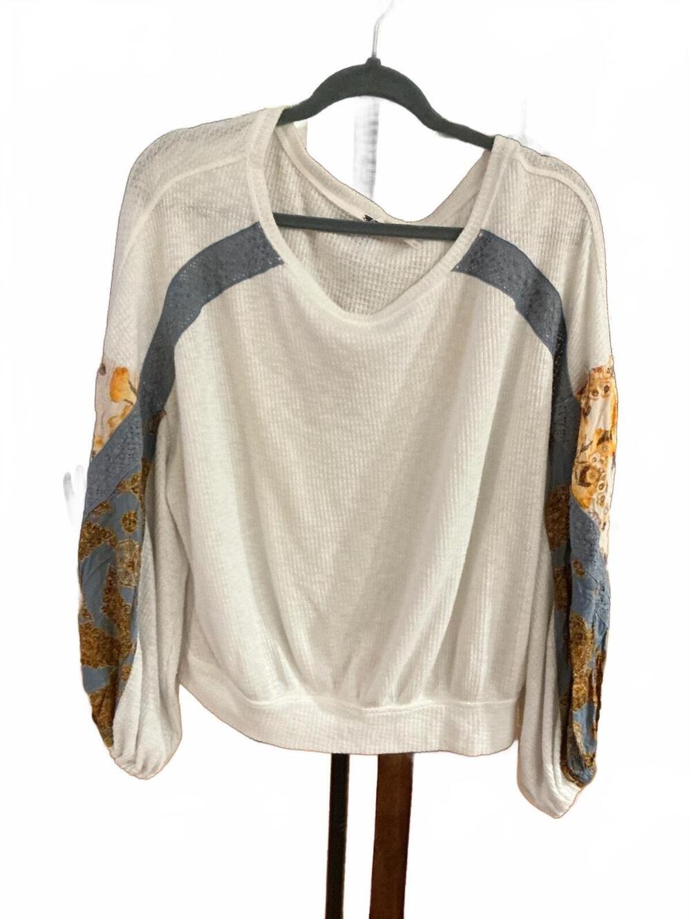 #FP049 Free People Casual Clash Thermal Top, Size L